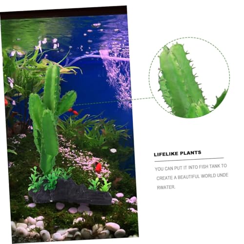 IMIKEYA Artificial Cactus Aquarium Plant Decoration Simulation Underwater Plastic Plant for Fish Tank for Aquarium Décor and Reptile Terrarium
