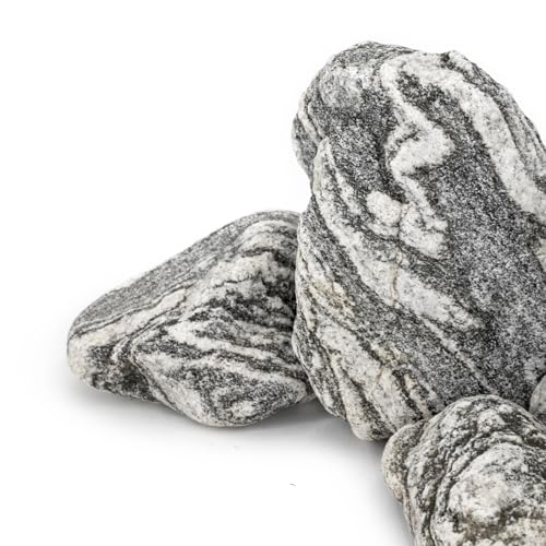 Silver Seiryu Rock Aquarium Rocks 40lb Natural Mountain Stone for Fish Tanks, Aquascaping, Terrariums, Bonsai, Garden Landscaping & Reptile Habitats(2-10inch 12-14Pcs) - size: 40lb (2-10inch)