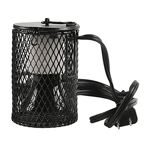 Ceramic Heat Lamp Bulb with Lampshade, 100W Infrared Emitter Heater Lamp Bulbs for Pet Brooder Coop Chicken Lizard Snake Aquarium, with Power Switch&Anti-Biting Hanging Hook