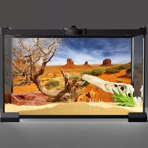 AWERT 48x18 inches Reptile Habitat Background Orange Desert Terrarium Background Durable Polyester Background - size: 48x18in/120x45cm