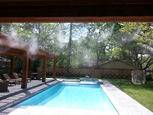 Residential Patio Misting System- Made in USA Pump- 200 psi Mid Pressure Patio Misting System-12 Nozzles Misting System. Cools by up to 30 Degrees.