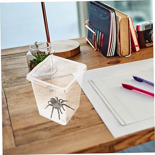 Clear Reptile Feeding Box Transparent Incubator for Snakes Tarantulas Geckos and Rearing Container with Ventilation for Safe Observation