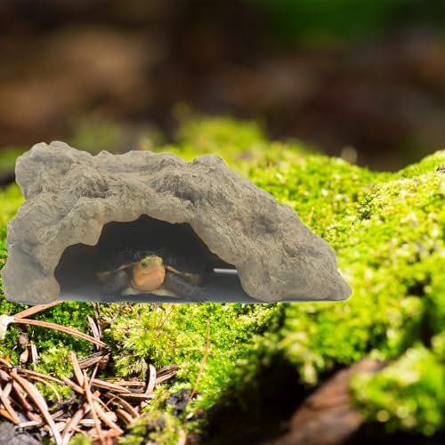 Reptile Hide for Leopard Gecko,Bearded Dragon,Ball Python & Tortoise – Terrarium Habitat Décor, Snake & Lizard Hideout (Resin, Small)