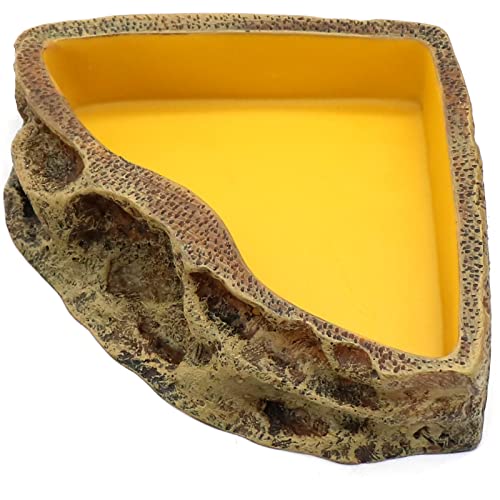 Reptile Feeder Resin Bowl Amphibian Reptile Bowl for Lizard Gecko Bearded Dragon Turtle