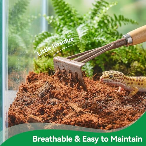 5 Pcs Organic Coconut Fiber Substrate, Biodegradable 100% Natural Coco Soil Brick, Multipurpose Eco-Friendly Terrarium Bedding for Reptiles, Tortoise, Bearded Dragon, Gecko, Snake & Amphibians - size: 5 Pcs