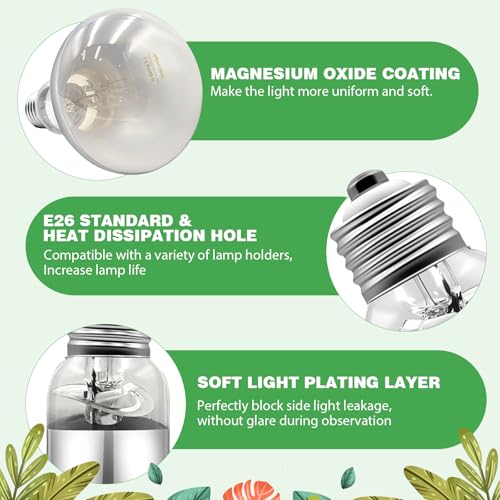 100W Reptile Heat Lamp Bulbs, Full Spectrum UVA/UVB Reptile Light Bulb and Basking Spot Light, UVB Light for Reptiles and Bearded Dragon, Turtle, Lizard, Snake, Amphibians - style: 100W UVB Bulbs