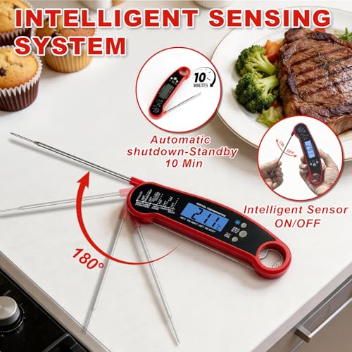 Meat Thermometer Digital, High Accuracy Waterproof Instant Read Food Thermometer for Cooking, Grilling, Baking Bread, Candy Making
