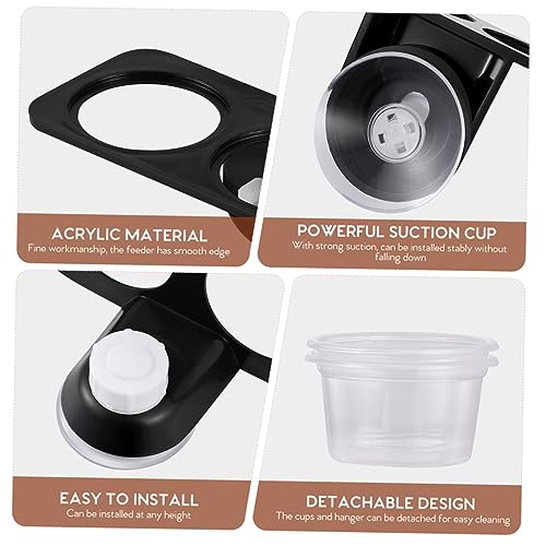 BESPORTBLE 2pcs Suction Cup Reptile Feeders Double Bowls for Food and Water Durable Reptile Feeding Dishes with Strong Suction for Lizards Geckos and Bearded Dragons