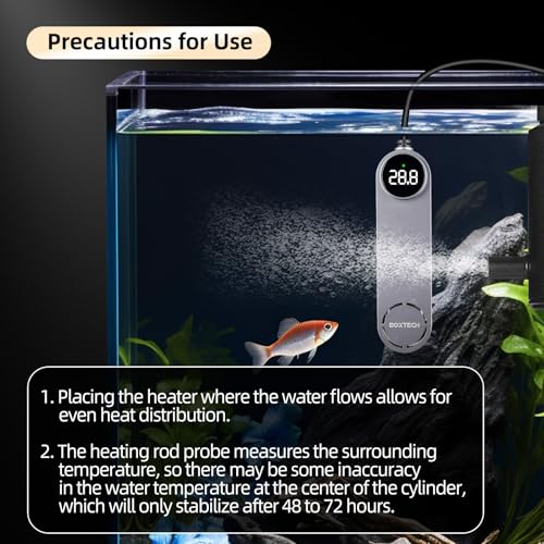 UPETTOOLS Submersible Aquarium Heater with External Control - Ceramic-Metal Fish Tank Heater with Digital Thermostat for 5-25Gallon Small Tanks, Overheat Protection