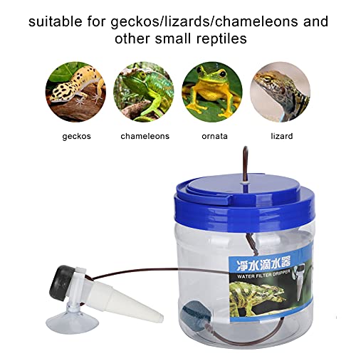 Reptile Watering Dripper, Reptile Humidifier Reptile Irrigation Device with Filtered Water Inlet and Drip Head for Geckos Lizards 1300ML Capacity Adjustable Dripping Speed