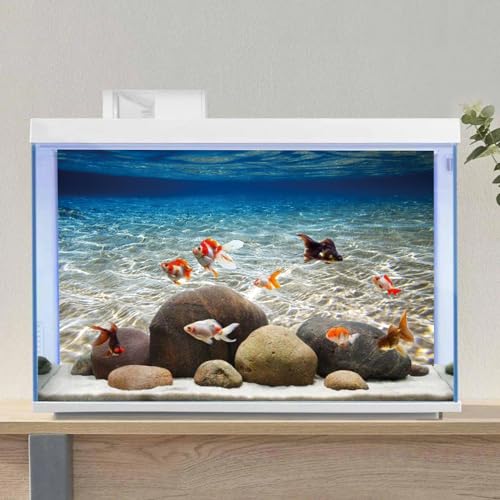AWERT 36x20 inches Ocean Floor Aquarium Background Underwater Fish Tank Background Undersea Theme Aquarium Background - size: 36x20in/90x50cm