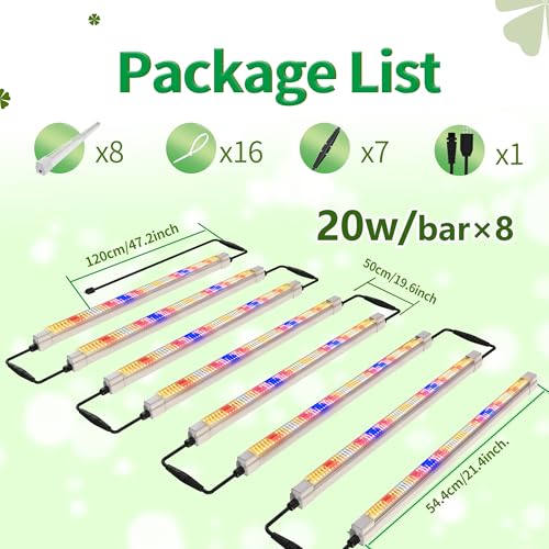 FARMLITE Grow Lights for Indoor Plants Full Spectrum Grow Light Strips for Indoor Plants Grow Lamp Led Seeding Grow Light (8 Pack) - size: 8 Pack