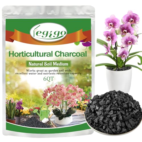 Legigo 6QT All Natural Horticultural Charcoal- Activated Hardwood Plant Charcoal for Soil Amendment, Conditioning Bonsai Soil, Succulent Soil, Terrarium Supplies, Indoor Plant Potting Soil - color: 6 QT