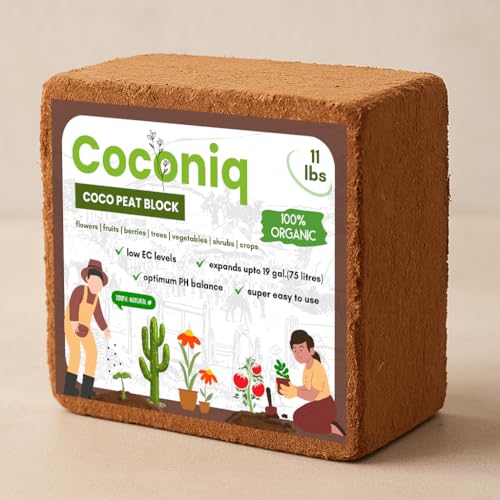 Coco Coir Block 10 Pounds - Large Compressed Coconut Fiber Brick for Potting, Gardening, Planting, Seed Starting, Indoor & Outdoor Plants - color: Block (10 lbs)