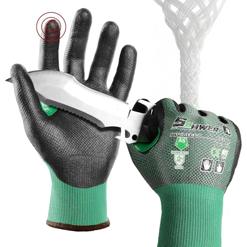Schwer AIR-SKIN ANSI A6 Cut Resistant Gloves, AR3908 Cut Proof Glove, Ultra Thin Cutting Glove with Reinforced Thumb, Non-PFAS, Wire & Fiberglass Free, Work Glove for Mechanics, L, 12 Pairs - size: Large, style: 12 Pairs