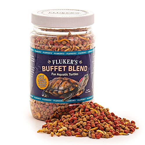 Fluker's 70131 Buffet Blend Aquatic Formula Turtle Food, 12oz and API Turtle Sludge Destroyer Aquarium Cleaner and Sludge Remover Treatment 8-Ounce Bottle Bundle