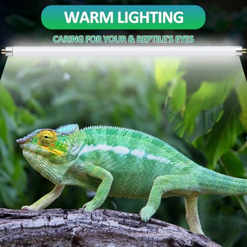 T8 UVB Reptile Light 15W 5.0-2 Pack,UVA UVB Light Bulb for Reptiles,Reptile UVB Lamp Tube for Bearded Dragon - size: 18inch-5.0