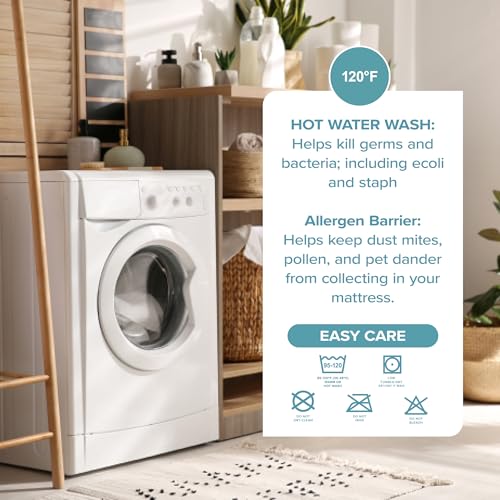 Bare Home Waterproof Quilted Mattress Protector - Cooling Mattress Pad - Protects Against Spills - Easily Washable - Elastic Fitted Mattress Cover - Stretch-to-Fit up to 15 Inches Deep (Full XL) - color: White, size: Full XL (Mattress Pad)