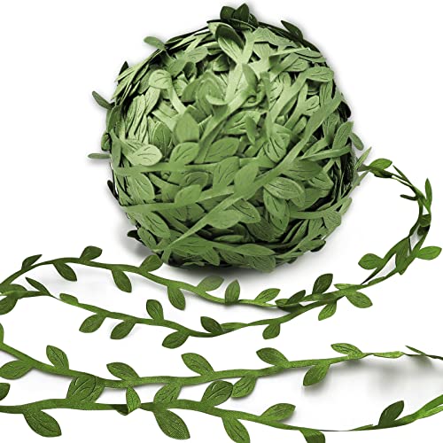 264 ft Greenery Ribbon Leaf Vines & 5 Pcs Large Size Faux Succulents Set