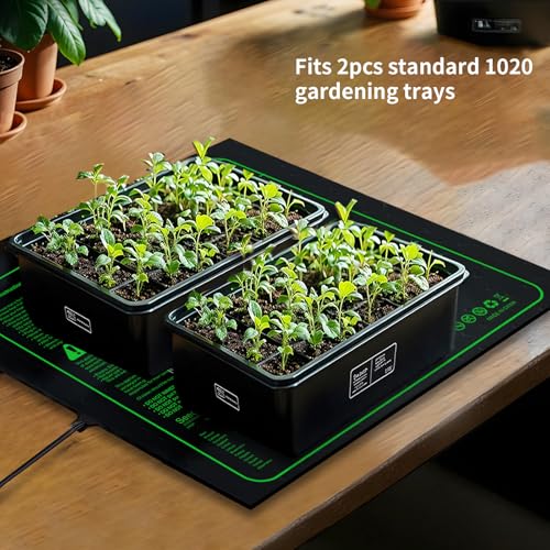 20"x 20" Seedling Heat Mat with Digital Thermostat Combo Set,ETL Certified and Durable Waterproof Warm Hydroponic Heat Mat for Germination,Indoor Gardening,Brewing and Greenhouses - style: 20"x20" Heat Mat with Digital Thermostat