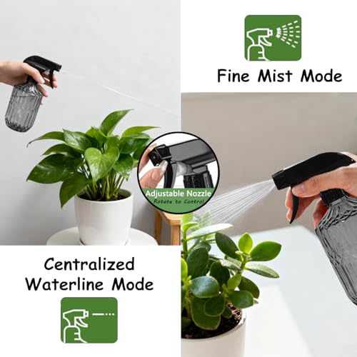 YYTSGG Glass Plant Mister Bottle, 15oz Refillable Water Spray Bottle with Adjustable Mist Nozzle for Indoor Flowers, Outdoor Gardening, Cleaning, Hair and Pets Care (Gray) - color: Gray