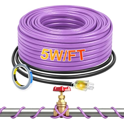 10FT Heat Tape for Water Pipes Roof and Gutters Heating Cable with 6ft Lighted Plug - style: 10 Feet