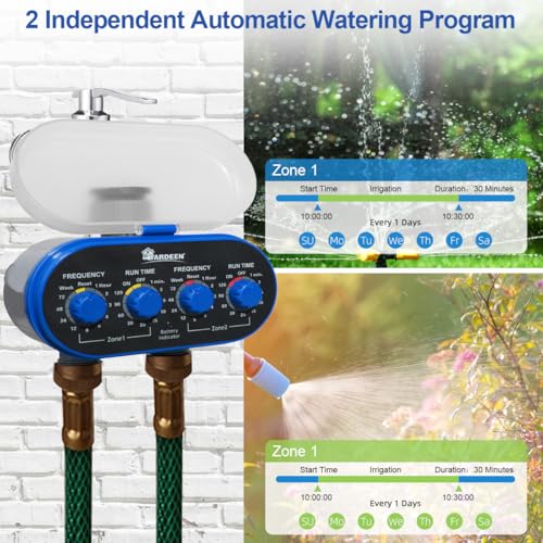 Watering Hose Sprinkler Timer Garden Irrigation System Controller Electronic Water Timer with Two Outlets Color Blue - style: 2 Outlet Timer