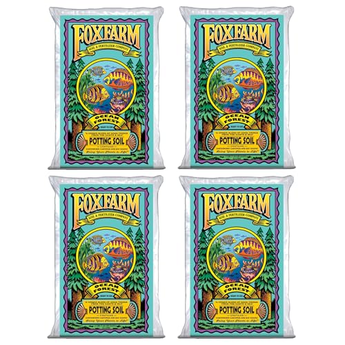FoxFarm Ocean Forest Potting Soil, 1.5cu ft (Pack of 4) - Light, Aerated Texture, Designed for All Container Plants - size: 1.5 Cu Ft (4 Pack)