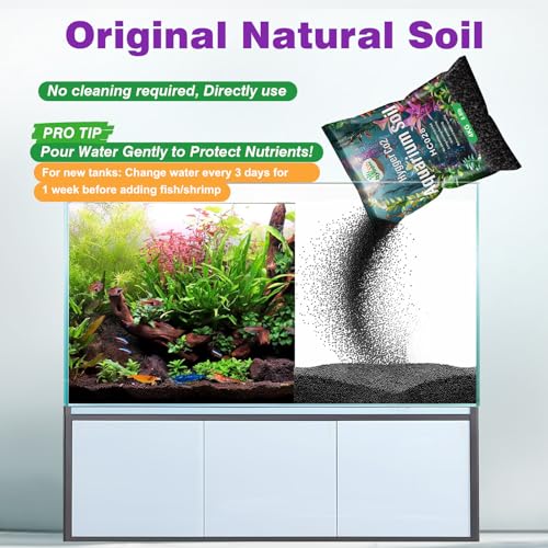 Upgraded Aquarium Soil Water Grass Mud, Ideal for Fish Tank Aquascaping Aquarium Substrate Soil for Plants and Shrimps, No Need to Wash (13.2 Pounds) - size: 13.2 Pounds