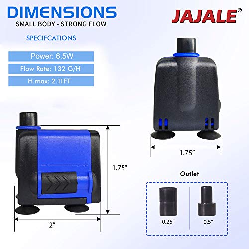 130 GPH Submersible Water Pump - Adjustable Quite Aquariums, Fountains, Hydroponics, and Pond Pump, 2.9 ft Lift, 6.5W - 5 Pack - color: Blue; 5 Pack, size: 130 GPH