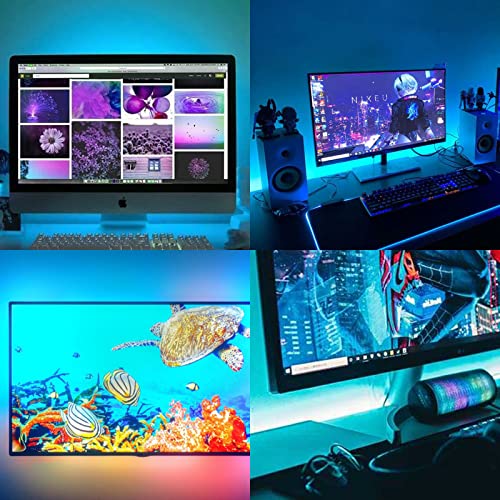 DC 5V USB COB Ice Blue LED Strip Light Dimmable USB Powered 6.6ft/2M IP65 Waterproof 640LEDs with Dimmer High Brightness Flexible LED Tape Lights - color: Ice Blue