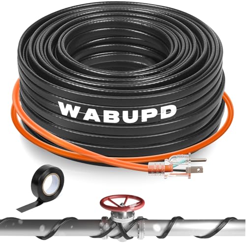 3FT-200FT Heat Tape for Water Pipes, -40°F Deicing Pipe Heat Cable,Electric Heating Cable Pipe,Frezze Protection for Heat Trace Cable for Metal, Plastic Home Pipes,Gutter,120V 5W/ft（3FT） - size: 3FT