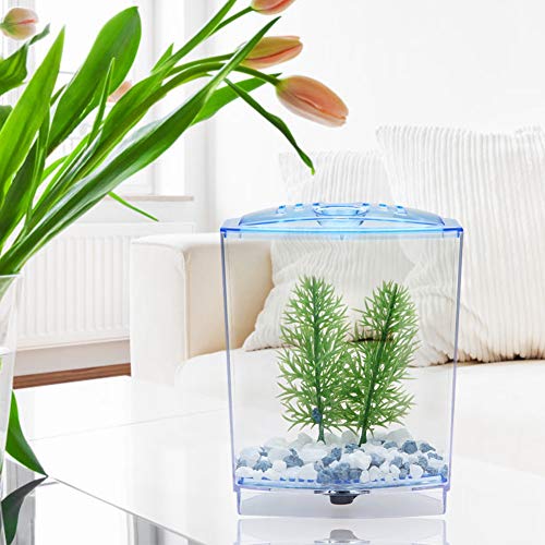 Mini Fish Tank Aquarium | Transparent Acrylic Breeding Box & Hatching Incubator | Isolate Sick Fish/Guard Fry/Grow Plants | with Sediment Groove & Ventilation Cover
