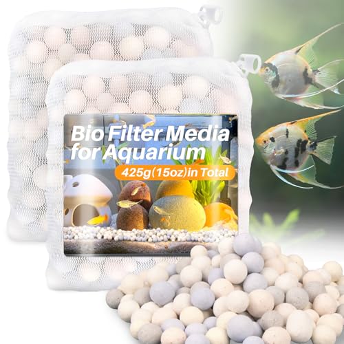 Sukh Bio Ceramic Media Balls - 2 Bags Advanced Biological Filter Media for Rapid Cycling,425g High-Density Nano-Tech Spheres for Aquarium, Sump, Koi Pond & Freshwater Filters