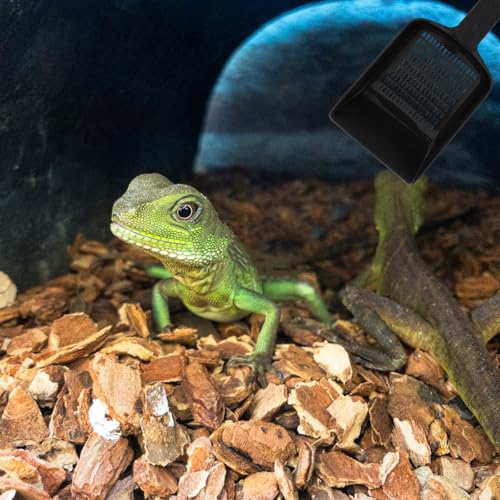 2Pcs Reptile Sand Shovels Mesh Sifters Plastic Excrement Cleaning Shovels for Terrarium Substrate Maintenance, Reptile Box Corner Scoops for Lizard and Desert Habitat