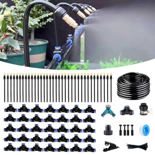 131FT Drip Irrigation Kit, Automatic Garden Watering System with Tool-Free Quick Connectors, 360° Bending Drippers & Copper Misting Nozzles for Greenhouse, Patio, Lawn & Vegetable Garden. (40M) - size: 40M