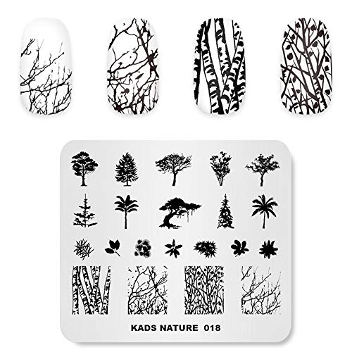 Kads Nail Stamping Plate Tree Nature Template Image Design Plates For Nail Art Decoration And Diy Nail Art (Na018)