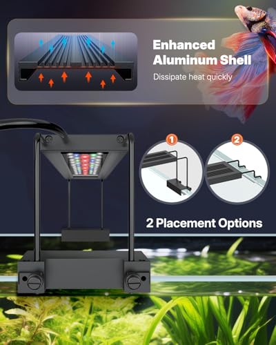Pawfly Aquarium Light for Plants, 25 W Bluetooth Fish Tank Light, Full Spectrum Aquarium Lights for 24"-30" Fish Tanks, Extendable 24/7 LED Lights with Timer Modes & Adjustable Brightness - size: 24"-30"