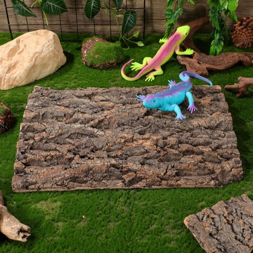 VANZACK Reptile Cork Bark for Reptiles Terrarium Decor Climbing Platform Reptile Tank Accessories Natural Bark Background for Lizards 15.74 X 11.81 X 0.78 in