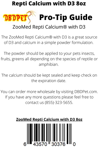 s Bundle with Zoomed Repti Calcium with D3 (8oz) - Includes Attached DBDPet Pro-Tip Guide