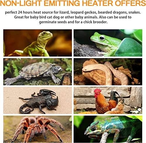 Simple Deluxe 150W Ceramic Heat Emitter Reptile Heat Lamp Bulb No Light Emitting Brooder Coop Heater for Amphibian Pet Terrarium Chameleon Lizards Snakes & Incubating Chicken