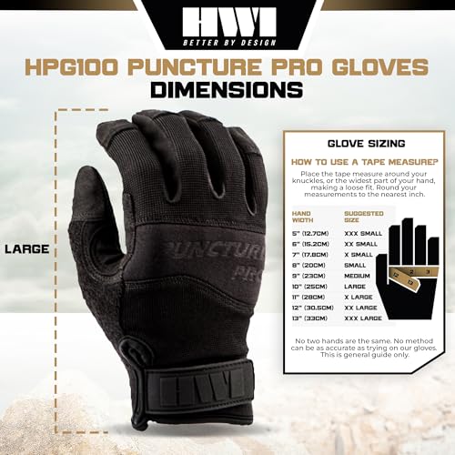 HWI Gear HPG100 Puncture Pro Duty Glove Cut-Resistant, Hypodermic Needle Protective, Touchscreen Capable - size: X-Small
