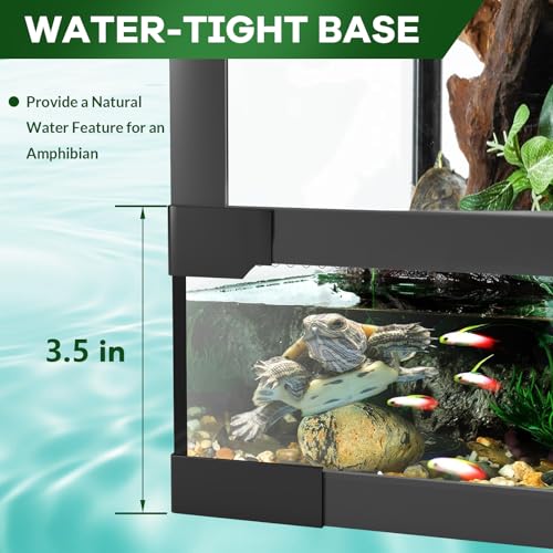 Garvee 34 Gallon Reptile Tall Glass Terrarium, 24" x 18" x 18" Reptile Tank Double Hinge Door with Top Screen Ventilation, Easy Assembly (34 Gallon-H)