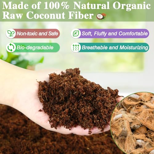 ZeeDix 10LBS Coconut Fiber Substrate, 100% Organic Coconut Husk Coco Coir Brick Terrarium Bedding for Reptiles, Tortoise, Bearded Dragon, Leopard Gecko, Snake, Hermit Crabs, Frogs, Tarantula - color: 1pcs-10lbs