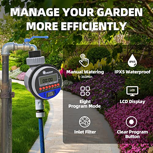 Electronic Water Timer Garden Irrigation Controller Digital Intelligence Watering System LCD Waterproof, No Water Pressure Required - style: 1 Outlet Electronic Timer