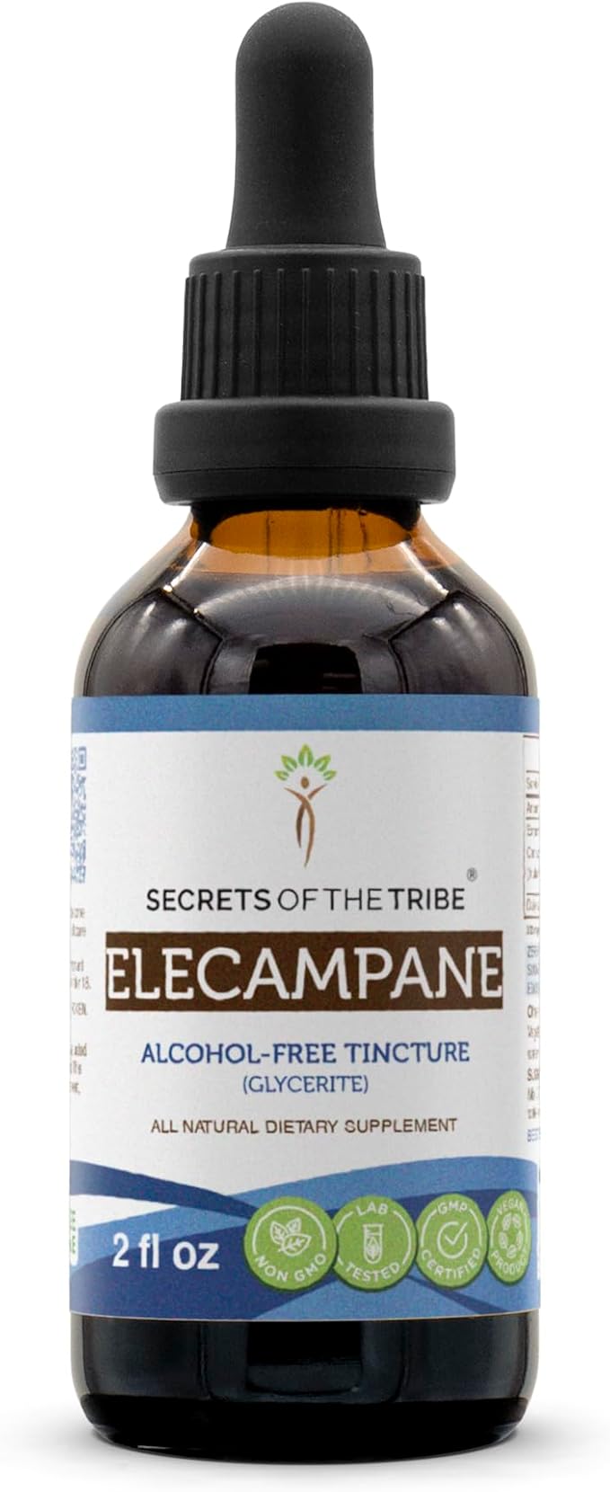 Secrets of the Tribe Elecampane Alcohol-Free Liquid Extract, Elecampane (Inula Helenium) Dried Root Tincture Supplement (2 FL OZ)