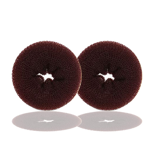 Kitjans Extra Hair Donut Bun Maker For Kids, 2Pcs Ring Style Small Bun Shaper, Suitable For Short And Thin Hair, 2.5 Inch/Brown