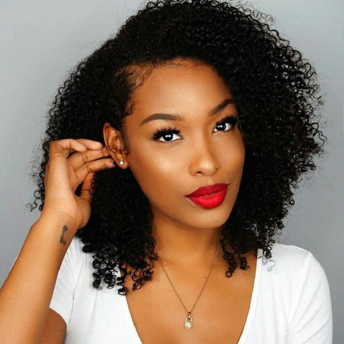 Bly 7A Mongolian Kinky Curly Human Hair Bundles 20 Inch Unprocessed Hair Weave Weft For Black Women Natural Color