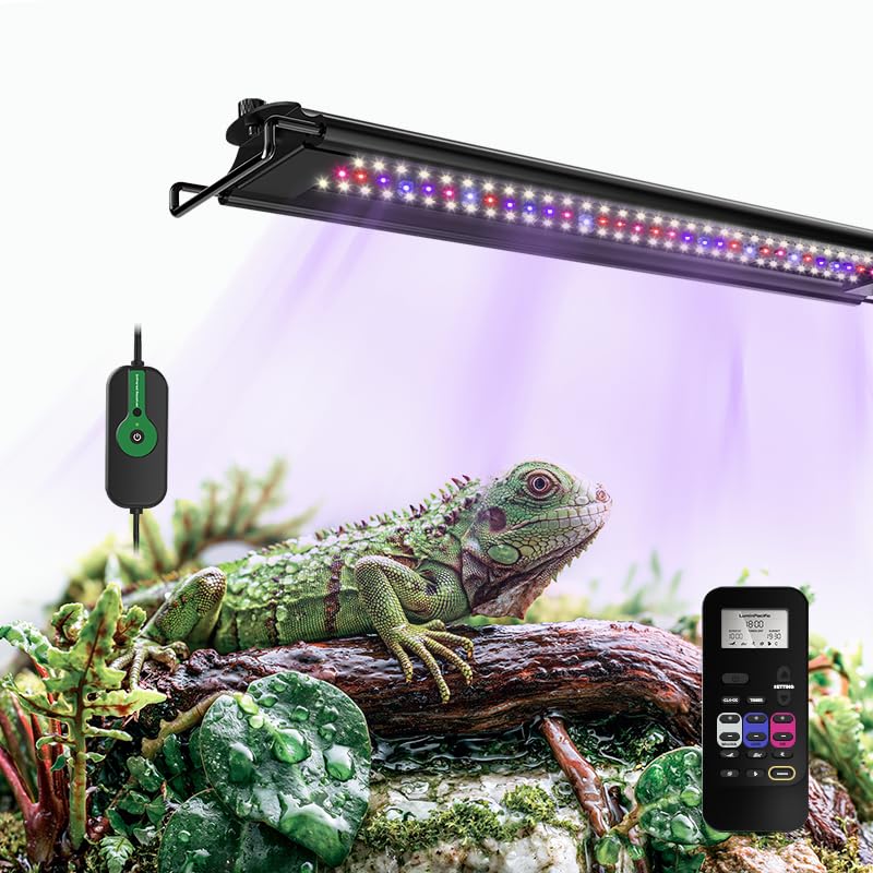 8-Inch UVB Reptile Light, Dimming UVB UVA Reptiles Strip Lamp, Remote Control with 24/7 Timer, UVB Strip Lights for Bearded Dragon Leopard Gecko Tortoise Frog Snake Plant - size: 8 INCH