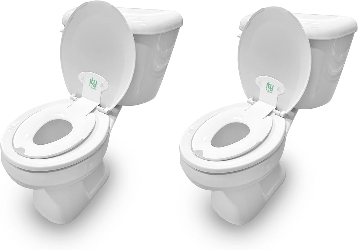 Ingenuity Ready Set Go Potty Training Toilet, Removable Bowl, Non-Skid Bottom, Wide Stable Base, Age 18 Months & Up, White & Grey